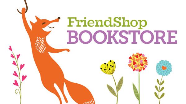 illustration, fox holding umbrella, flowers, FriendShop Bookstore