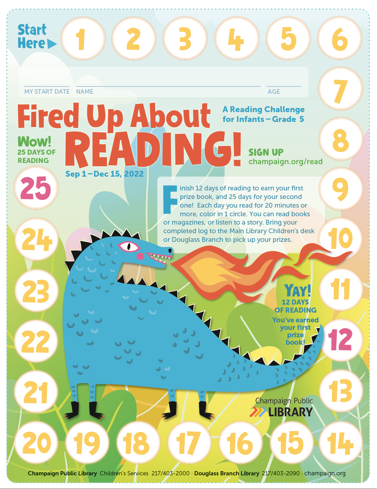 reading log with dragon illustration